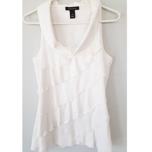 White House Black Market Ruffle Sleeveless Top